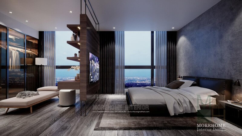 Thiết kế nội thất phòng ngủ bố mẹ chung cư sang trọng và thoải mái, bạn có thể thư giãn trong không gian riêng tư của mình sau một ngày làm việc mệt mỏi Thiết kế chung cư