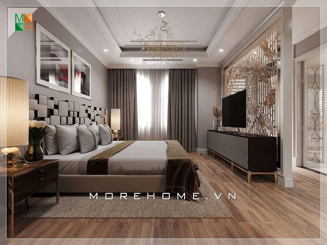 Chiêm ngưỡng mẫu giường ngủ khung gỗ bọc nệm đầu giường rất độc đáo và hiện đại. Thiết kế chung cư