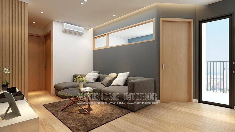 Mẫu cửa thông phòng 1 cánh thông dụng phòng khách MH01