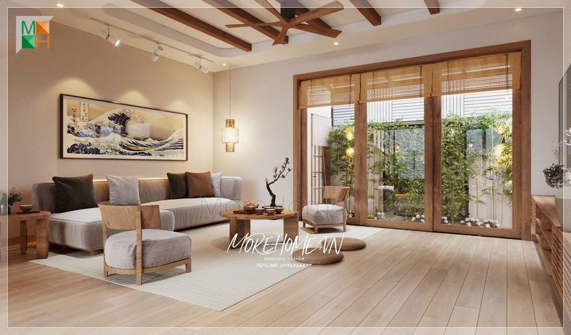 Bộ bàn ghế sofa bọc nỉ màu xám hiện đại thể hiện gu thẩm mỹ, cá tính sở thích trong không gian