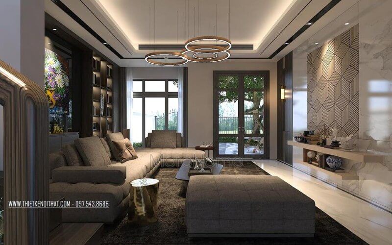 Thiết kế sofa vải êm ái tiện lợi kiểu dáng góc tối ưu diện tích cho không gian phòng khách chung cư, nhà phố thêm gần gũi, thu hút.
